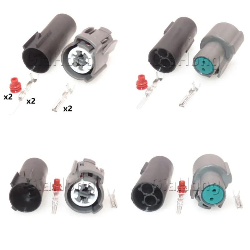1 Set 2 Way 6189-0156 AC Assembly Solenoid Valve Cable Socket For Honda Car Modification Connector Parts Automobile Sealed Plug