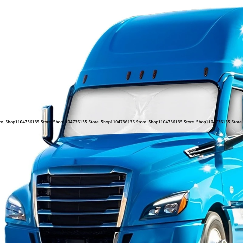 Truck Front Shade, Four Circles of Extended Full Window Coverage, Thickened 240T Silver-coated Sun Protection  Heat Insulation