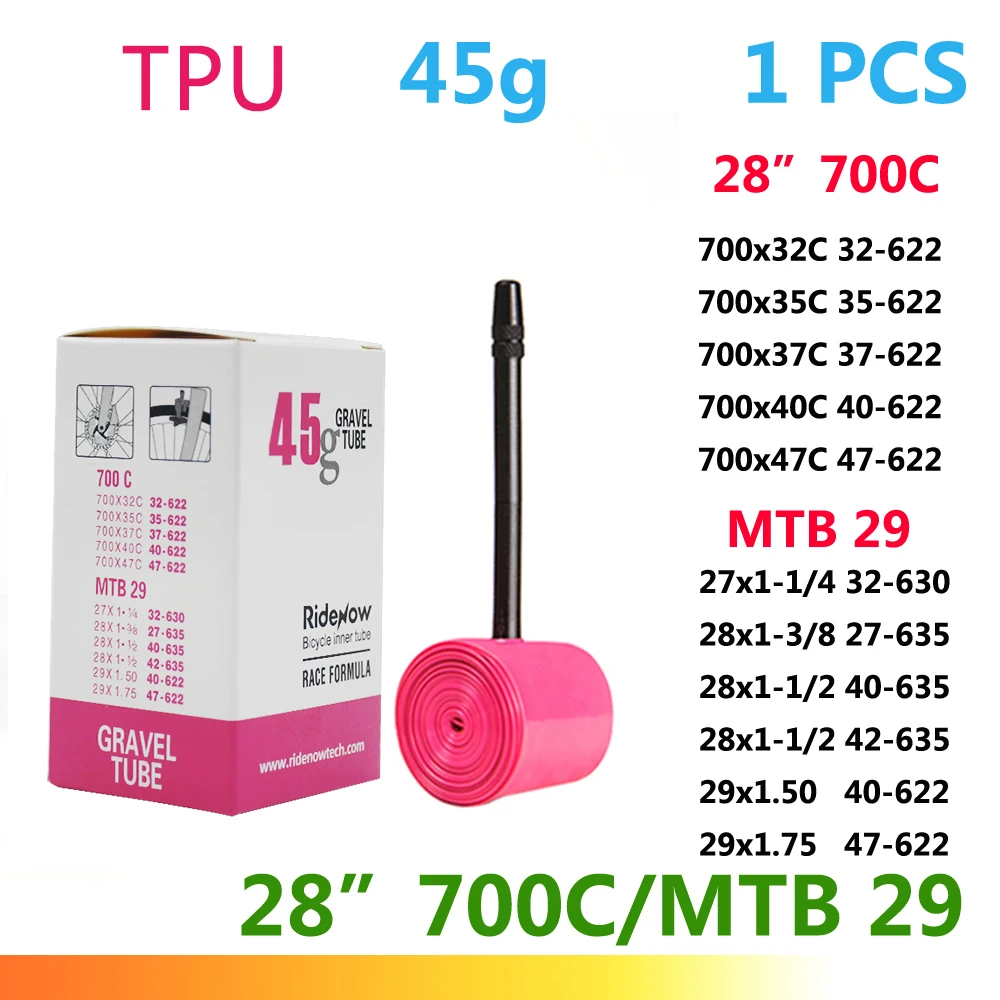 RideNow TPU Fiets Binnenband 700C 700x18 23 25 28 32 35 37 40 47C Road Fietsband MTB Fiets Camera 29x1.5 1.75 1.9 pneu aro