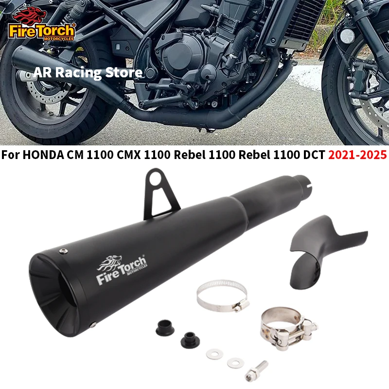 

For HONDA CM 1100 CMX 1100 Rebel 1100 Rebel 1100 DCT 2021 - 2025 Motorcycle Exhaust Escape Moto Black Stainless Steel Muffler
