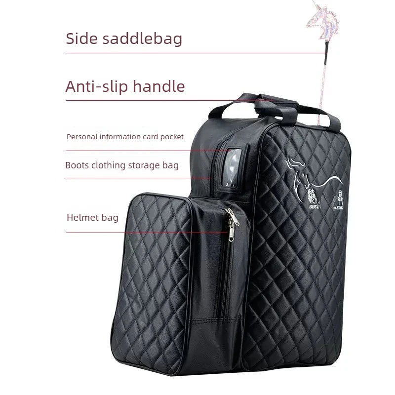 Large Capacity Equestrian Riding Boot and Helmet Bag Dirt Resistant Horse Riding Gear Storage for Adults and Kids