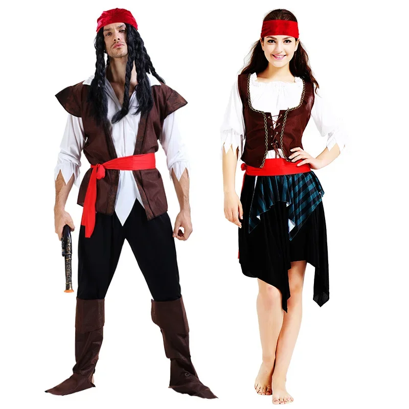 Cosplay Capitaine Jack Sparrow pour hommes et femmes, Pirate des Caraïbes, Halloween, Carnaval, Halloween, Sexy, Homme, Femme, Geladulte, 600