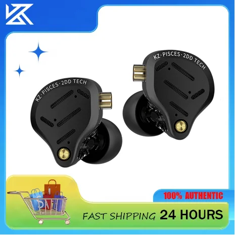 سماعات الرأس KZ Pisces الداخلية: 2 برامج تشغيل ديناميكية، صوت قابل للتعديل، سلكية مع كابل 2PIN/3.5MM/Type-C لألعاب HIFI
