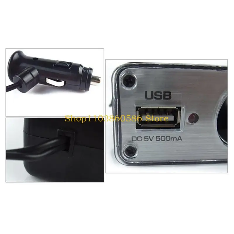 242A Convenient Car Power Triple Adapter 3 Way Cigarettes Splitter USB Port