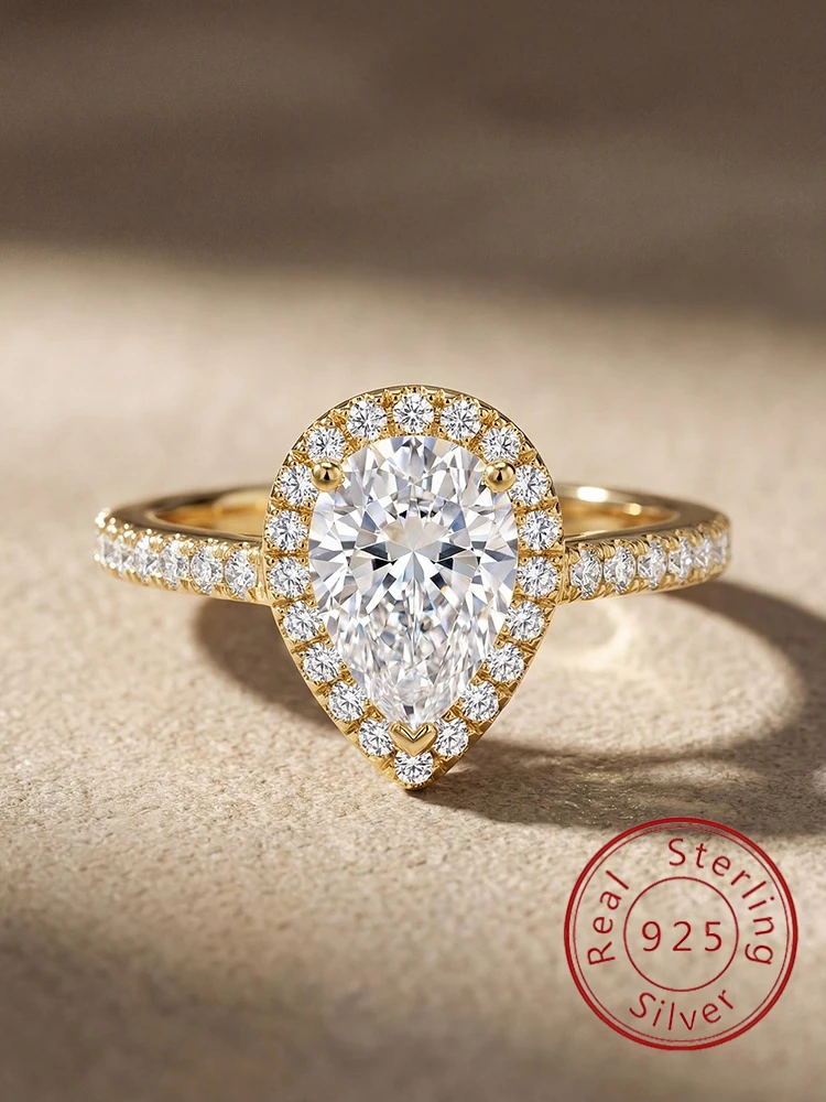 Fashion Simplicity Classic Water Drop Ring For Women 925 Sterling Silver Engagement Wedding Luxury High Quality Fine Jewelry