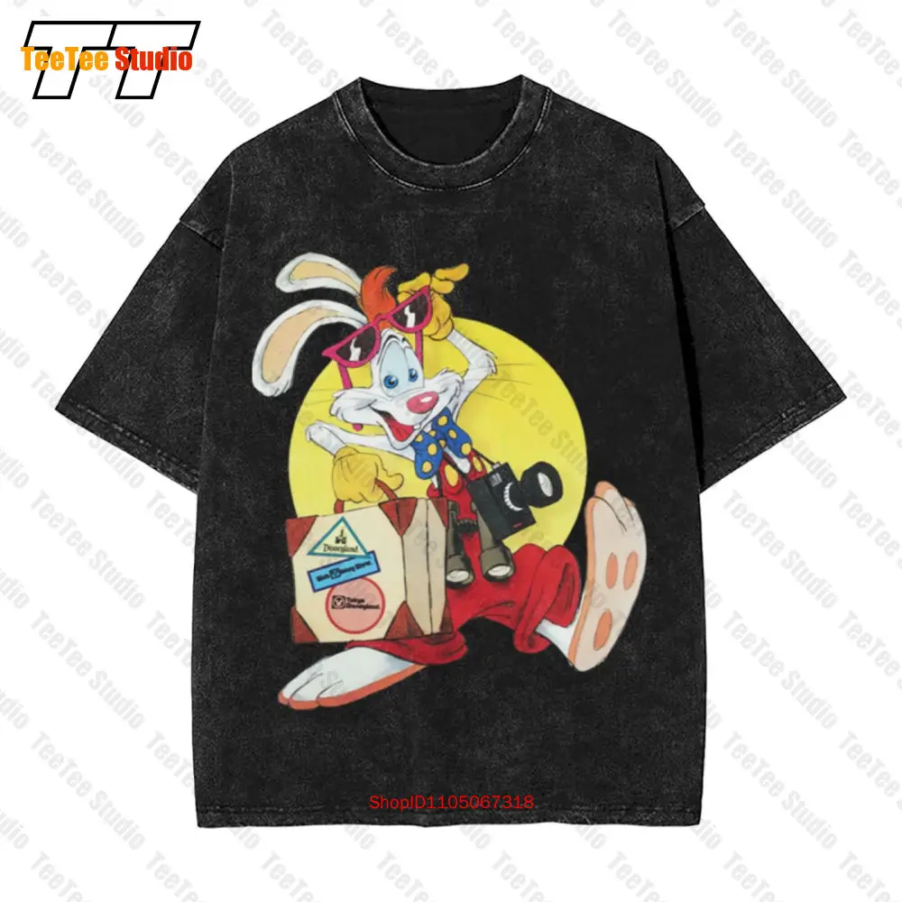 من تأطر روجر أرنب كارتون خمر تي شيرت كبير الحجم MLXR