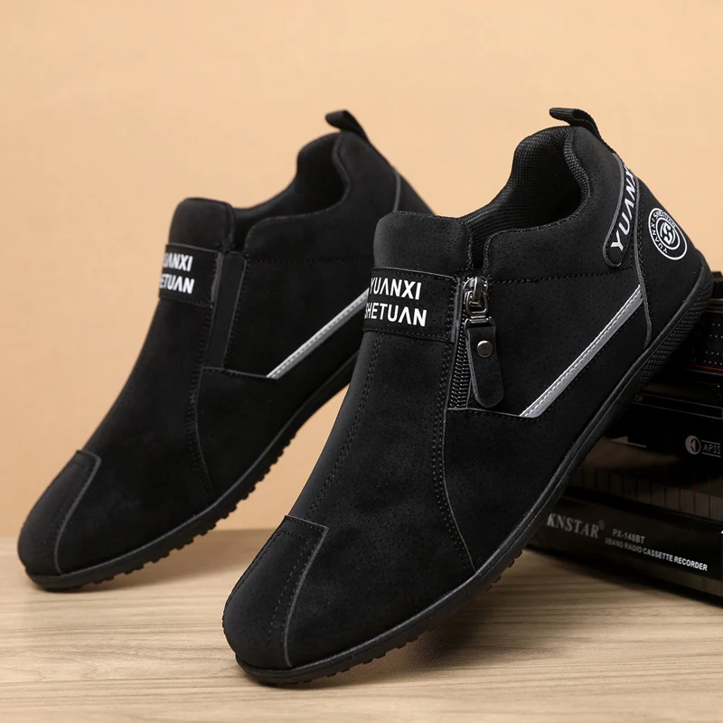 Men's Sports Shoes, New Style, All-Season Casual Lightweight Zip-On Slip-On Sports Casual Shoes, Comfortable Fitness Training Shoes, Daily Exercise Dancing Shoes for the Elderly