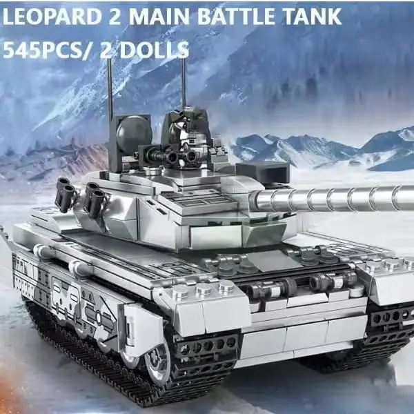 MOC WW2 modèle de char militaire blocs de construction ensemble léopard 2 réservoirs de combat principaux camion avec figurines de soldats jouets pour enfants cadeaux