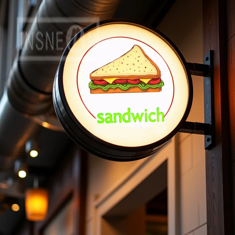 Custom Sandwich Light Box Round Waterproof Acrylic LED Outdoor Business Sign Double Sided Backlit Advertising Display