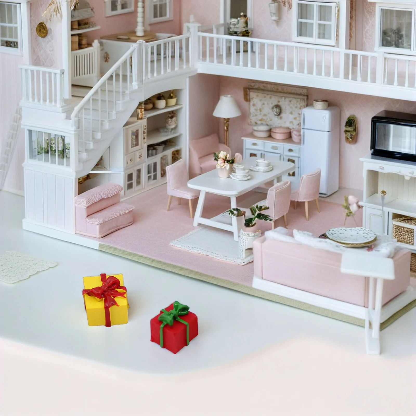 40Pcs Christmas Decoration Set Resin Miniature Boxes Detailed Simulation Presents for DIY Tree Decor Party Favors