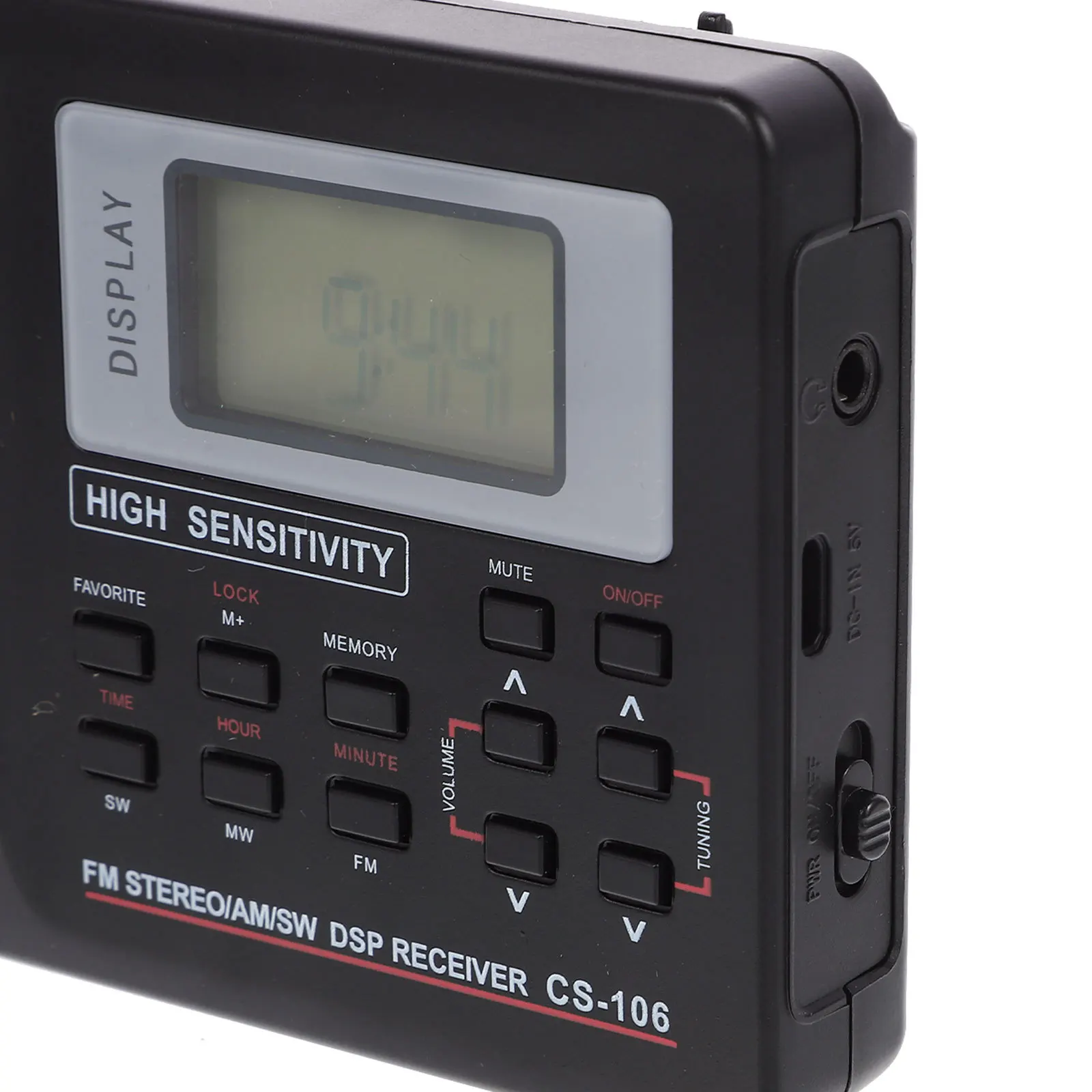 

All Bands Digital Mini Radio Portable Stereo Fm Mw Radio Black High Sensitivity Digital Clock for Outdoors and