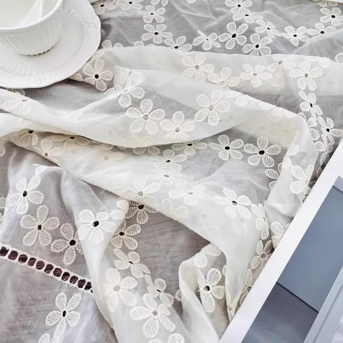 

1 ярд полупрозрачной ткани с цветочным узором, дизайнерская ткань для платьев, рубашек, платьев-принцесс, для пэчворка.