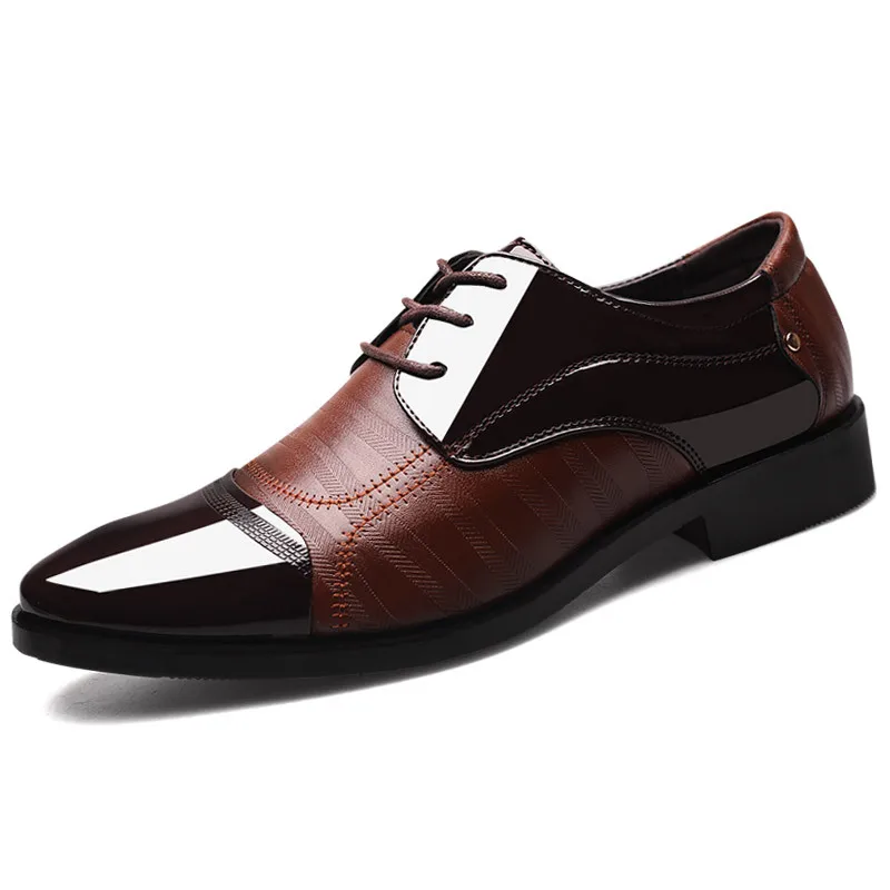 size 38-48 Men Dress Shoes Slip Leather Shoes for Men Point Toe Business Casual Formal Shoes for Wedding Plus Size MPX119