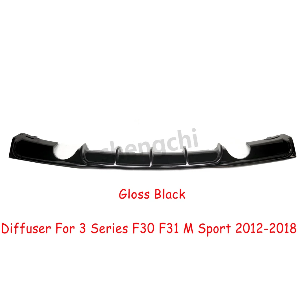 F30 PP Plastic Rear Bumper Lip Diffuser For BMW 3 Series F30 F31 M Sport edition  320i Double Side Single Output Rear Diffuser