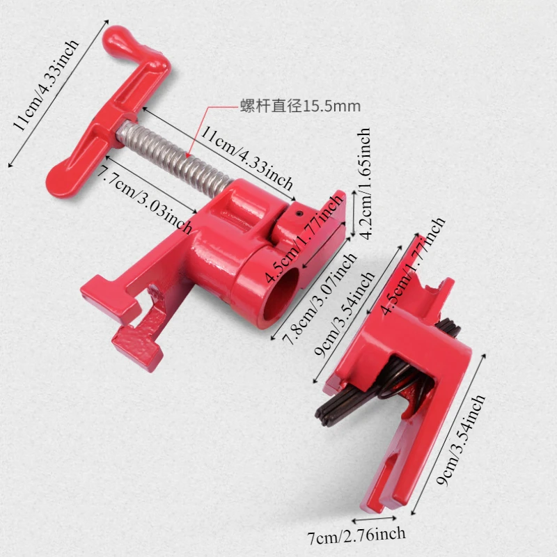 Gluing Pipe Clamp Set Quick Release Metal Professional Woodworking Cast Iron Water Pipe Splice Clamp for Carpentry Workbench