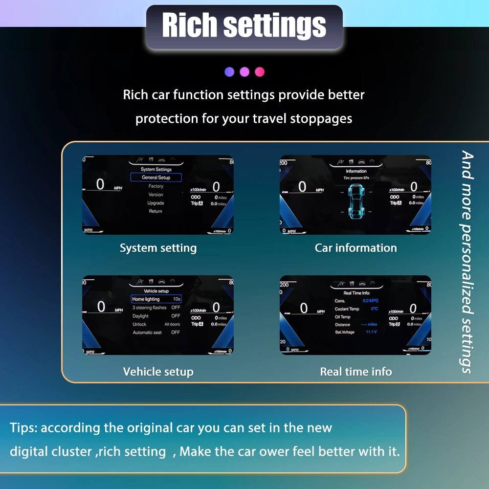 Auto digitales Armaturen brett für BMW 1 2er f20 f52 f22 x1 f48 f49 x2 f39 LCD-Panel Tachometer virtuelles Cockpit Instrumenten cluster – Detail 17
