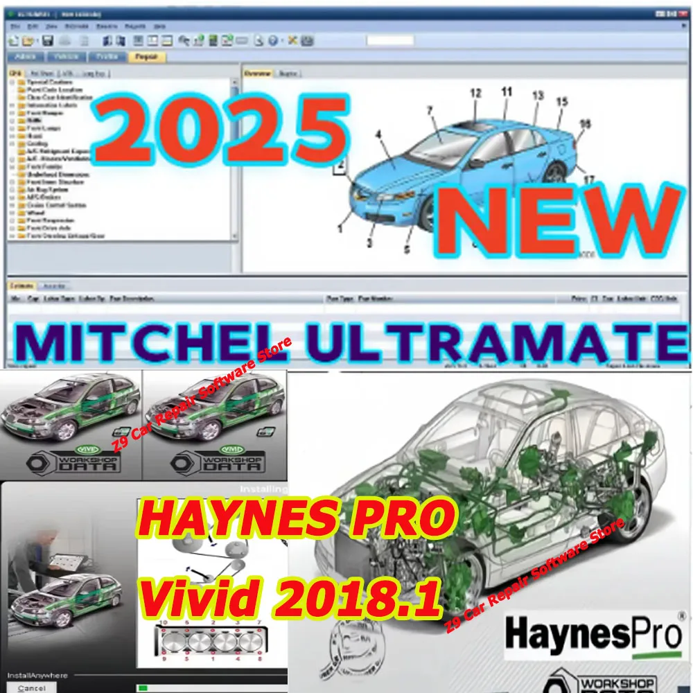 2025 NEW Mitchell Ultramate 7 Complete Advanced Estimating System + Ultra Patch & HAYNES PRO Vivid 2018.1 Automotive Workshop