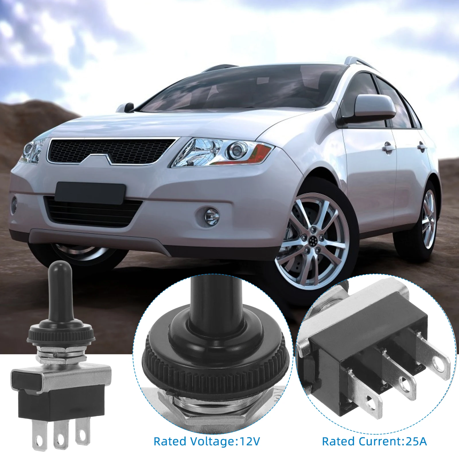 

2pcs Waterproof Toggle Switches For Car Marine Heavy Duty 12V Auto Electrical Replacement Boat Sturdy Switch Parts Convenient