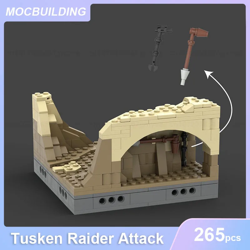 MOC Blocos de Construção da Paisagem do Deserto, Tijolos de Raider, Ataque e Modelo de Hovel de Anakin, Montagem DIY, Exibição do Deserto, Brinquedos como Presentes