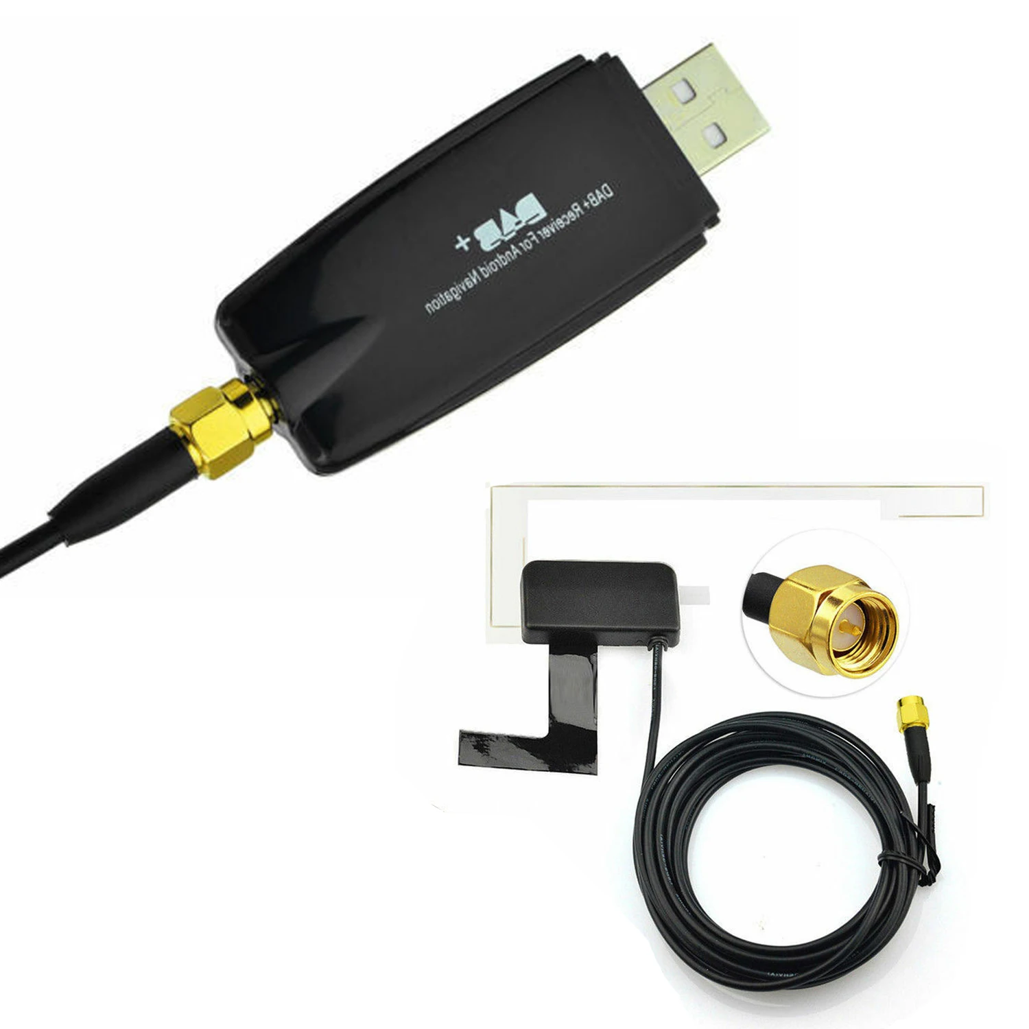 DAB+ Car Radio Head Unit Aerial Antenna Windshield Mounting SMB Plug Signal Reception Europe DAB+Signal Receiver