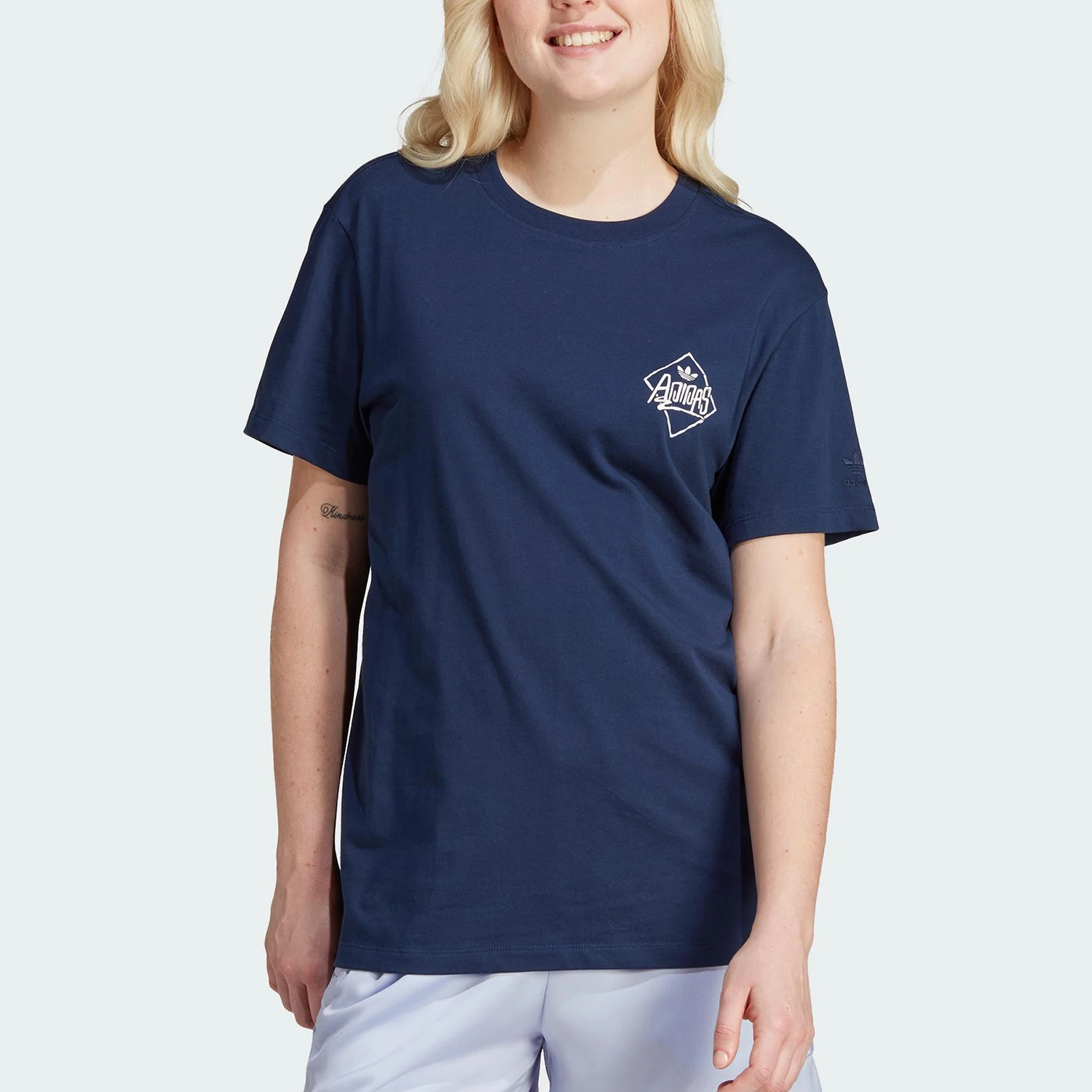 Adidas genuine clover WatermarkGraphic women's short sleeved T-shirt IU2488