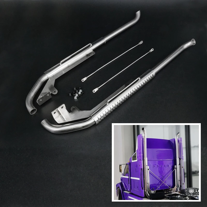 

Запчасти LESU, металлический стек выхлопной трубы для 1/14 DIY Tamiyaya, американский радиоуправляемый трактор, модель грузовика, уличные игрушки TH08736