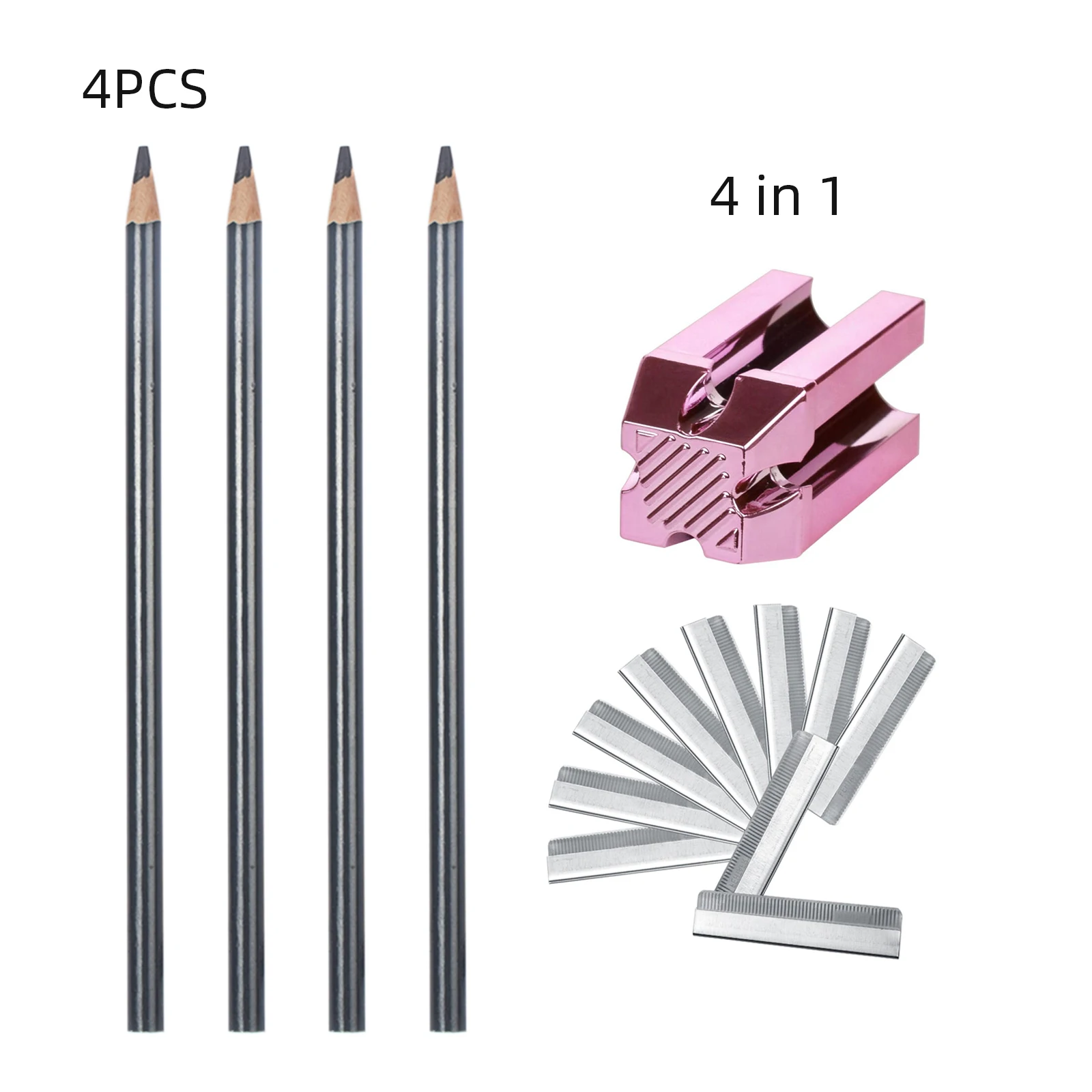 Eyebrow Pencil Microblading Supplies Set Waterproof Eyebrow Tattoo Tint Enhancers With Sharpener Brow 10pcs Brow Trimmer Blade