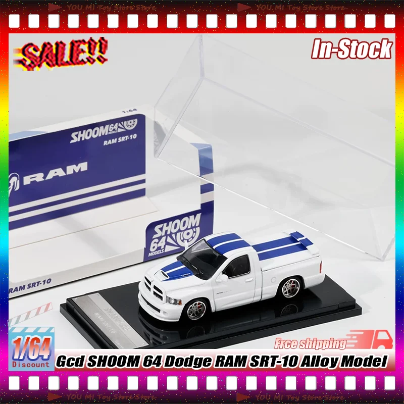 En Stock: Modelo a Escala 1:64 de la Camioneta Dodge Ram SRT-10 con Ruedas con Rodamientos, Miniatura de Aleación Fundida a Presión, Juguete Personalizado para Niños