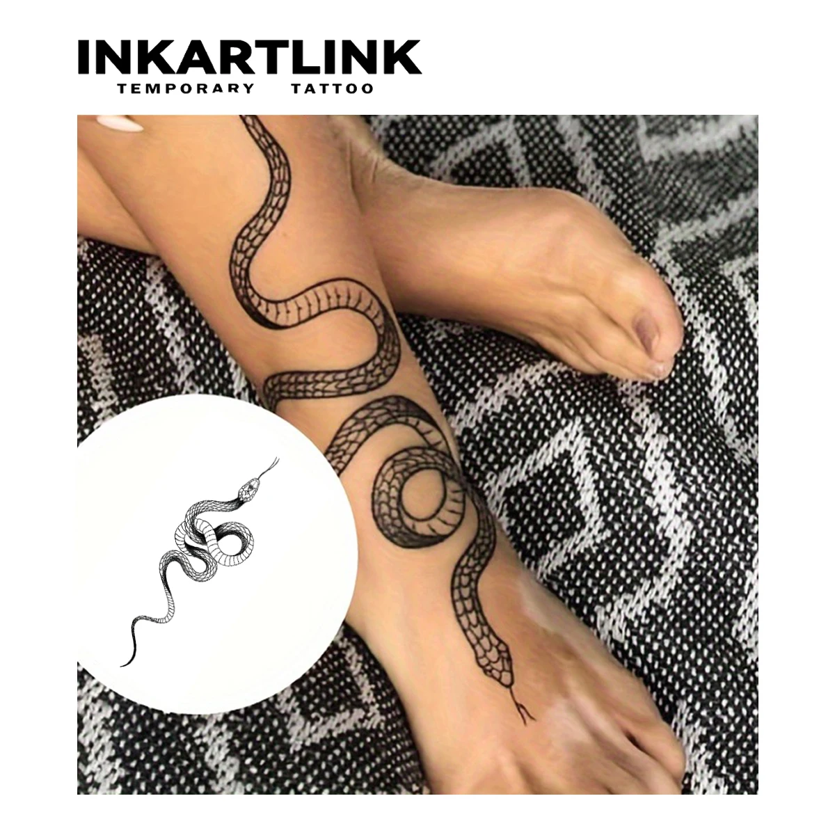 Snake temporary tattoo stickers, magic tattoos, herbal juice tattoos, lasting 1-2 weeks, realistic fake tattoos