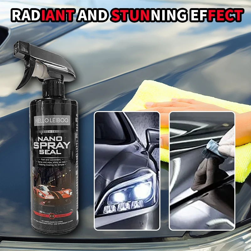 LEIBOO 10H Car Coating 500ML Nano Liquid Glass Plated Crystal Hydrophobic Waterproof Polishing Paint Hardness Car Polish Wax image 4