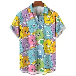 Funny Men's Shirts For Men Cute Bear 3d Print Tops Casual Clothing Summer New Short Sleeved Tee Loose Oversized Shirt