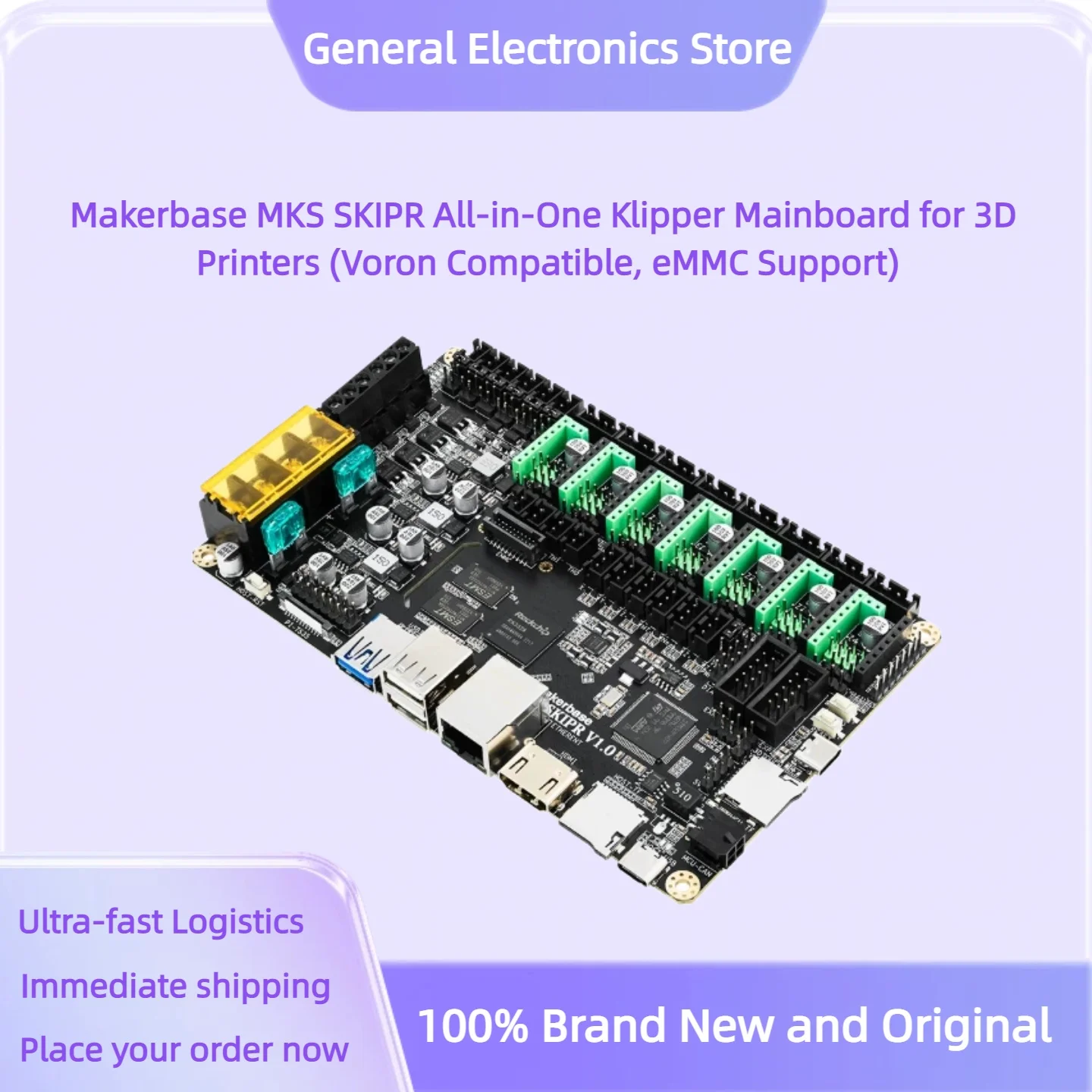 Makerbase MKS SKIPR All-in-One Klipper Mainboard for 3D Printers (Voron Compatible, eMMC Support)