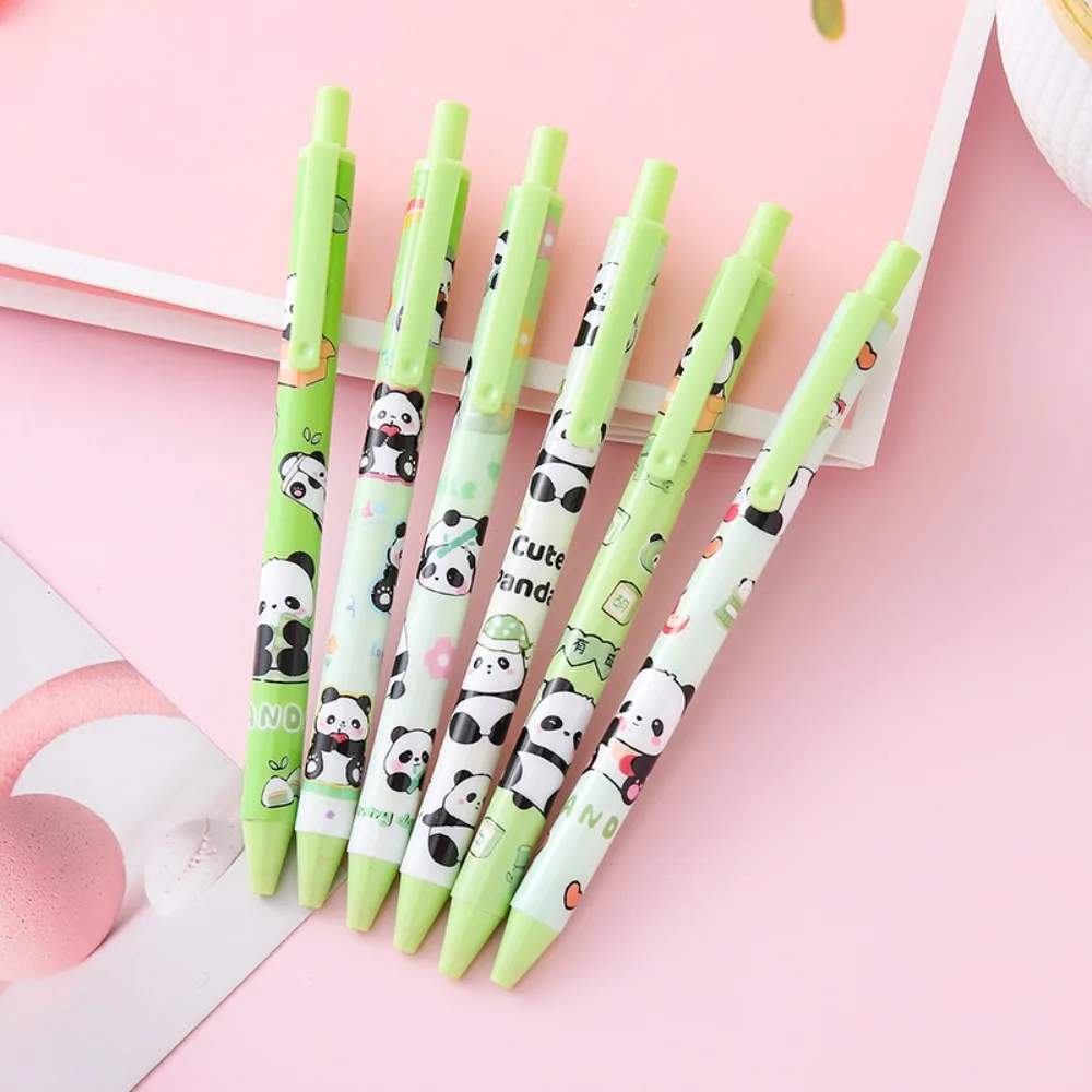 

12 Pcs Wholesale Cartoon Cute Panda Press Gel Pens for Writing Supplies Student Gifts