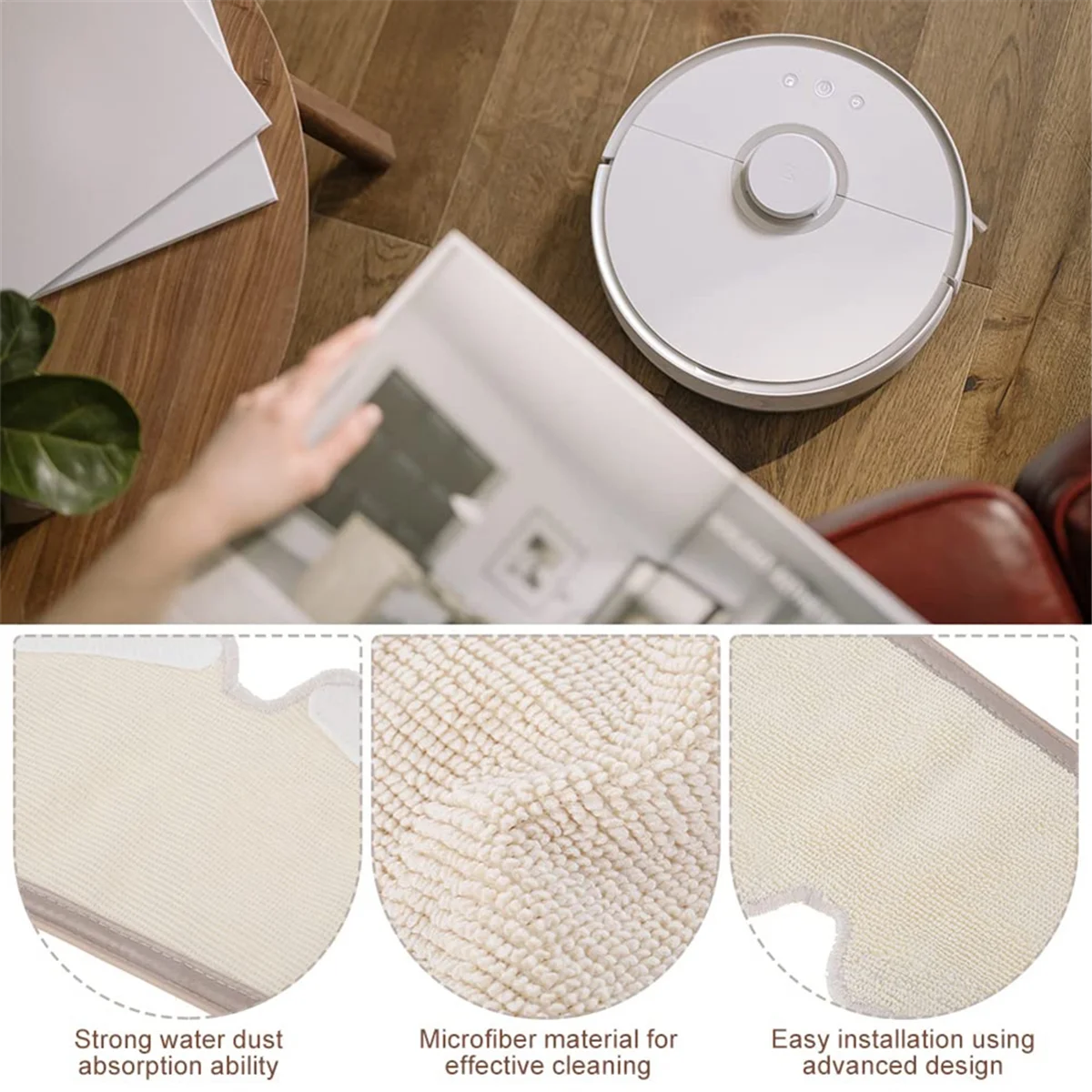 Suitable for Xiaomi Roborock S5Max/S6Pure/E5 Mop Accessories Replacement Mop Pad