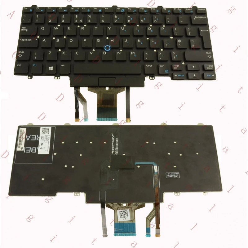 

Клавиатура с подсветкой WW 9170J для ноутбуков DELL Latitude 5490, 7490, 5495, с двумя тачпадами