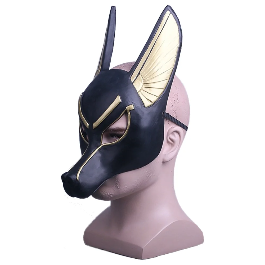 Anubis Cosplay Mask Costume Accessories Head Masquerade Adult Party Roleplay PVC Masks Halloween Fancy Dress Suits Props