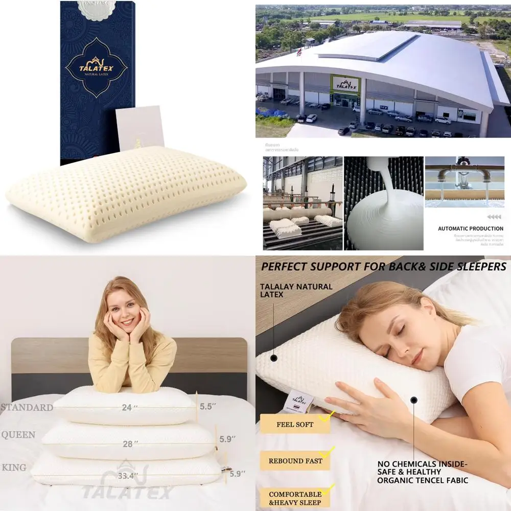 

100% Natural Premium Latex Pillow for Pressure Relief, No Memory Foam Chemicals, Ideal Gift Option