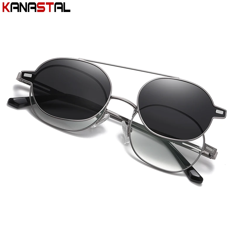 Männer polarisierte Sonnenbrille uv400 tac Magnet linse Frauen Anti Blaulicht Brille Metall ovale Brille Rahmen verschreibung pflicht ige Brillen