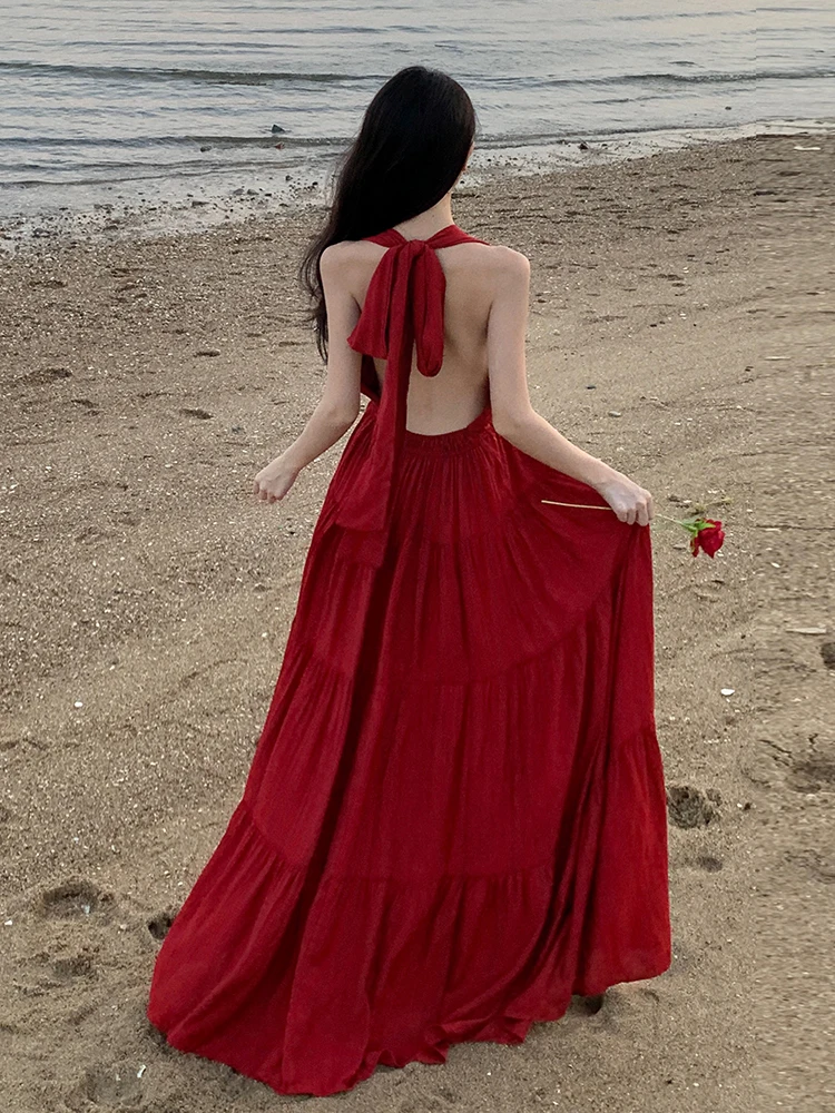 Bleu pur désir noeud Neline Dr femmes plage Vaion Sexy épicé Bal longue Dr vacances Sle jupe portefeuille