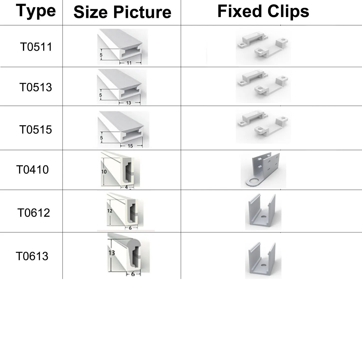 Led Neon Strip Tube Fixed Clip WS2812B WS2813 SK6812 WS2815 WS2811 Flexible LED Strip Light Silica Gel Soft Lamp Tube Holders