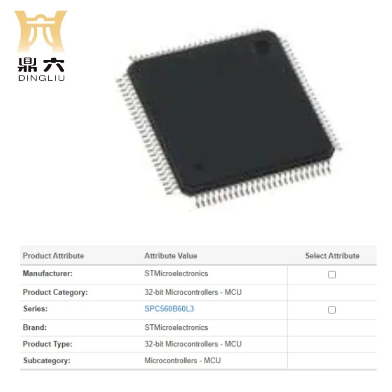 SPC560B60L3 Microcontroller chip QFP-100  Apply to the new Land Rover KVM Smart Box 18 vulnerable CPU chips, a new blank