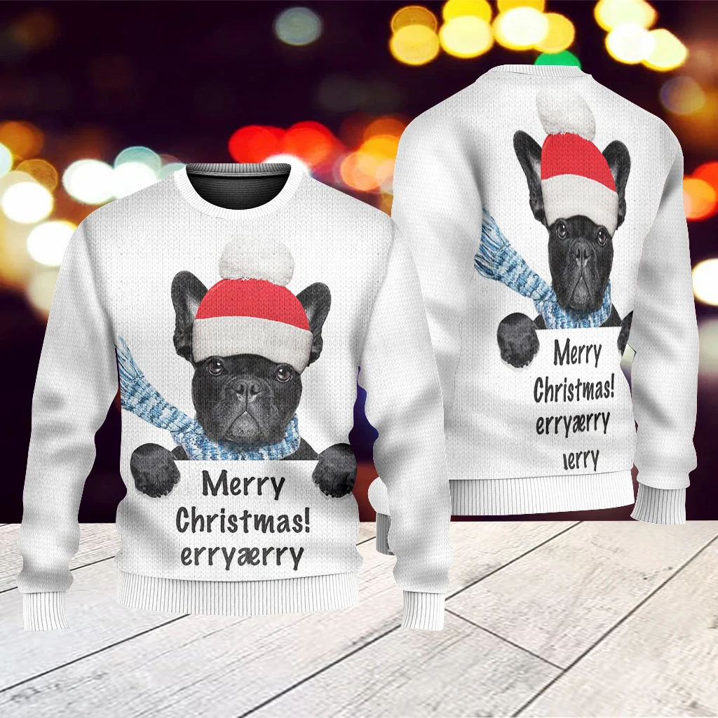 

Рождественский пуловер с длинным рукавом, весна-осень 2023, свитер в европейском и американском стиле с 3D принтом, Рождественский свитер на заказ