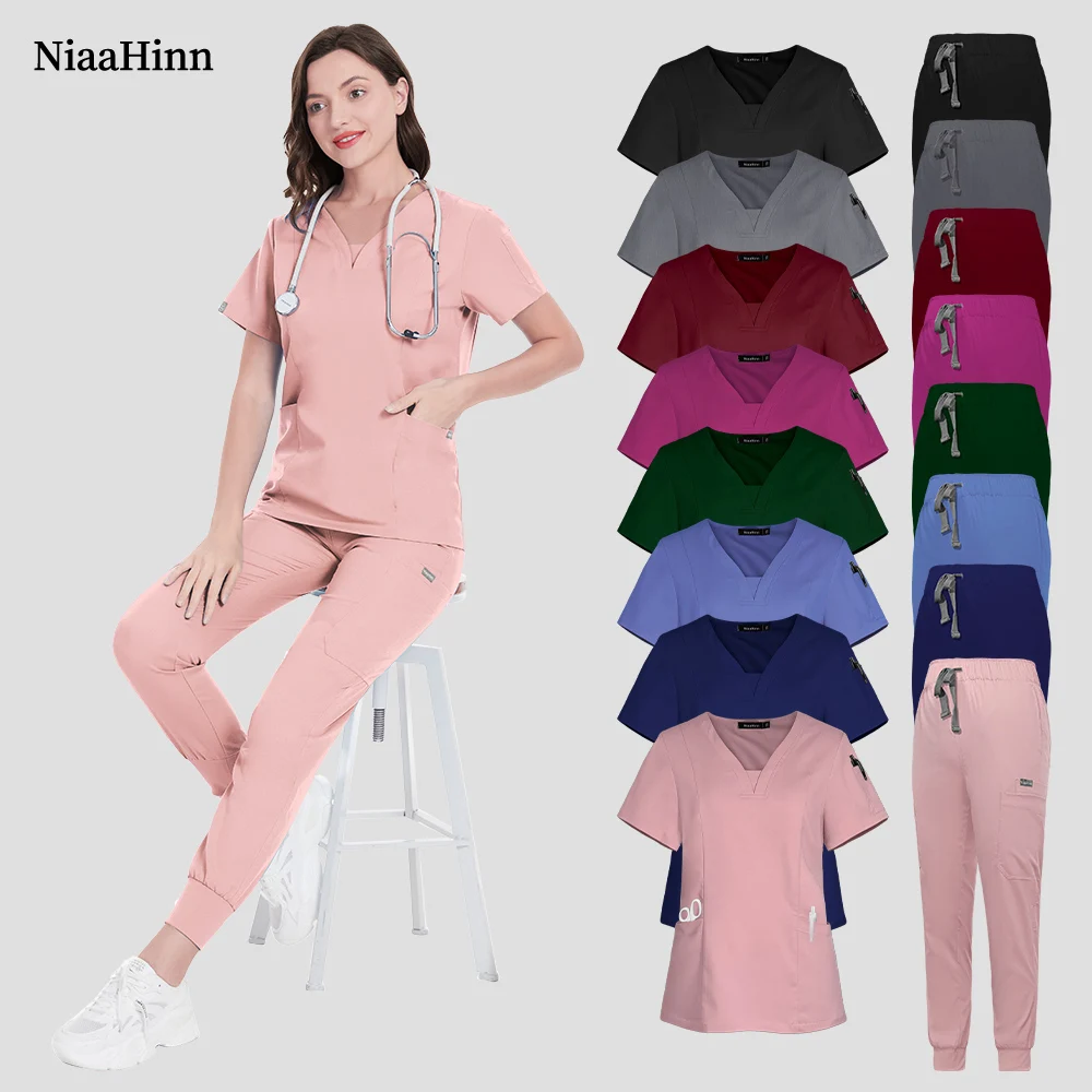 Niaahinn Pet Hospital Work Set Medical Uniform Supplies Nurse Dental Operating Room Medical Scrubs Uniform Surgery Suit Workwear