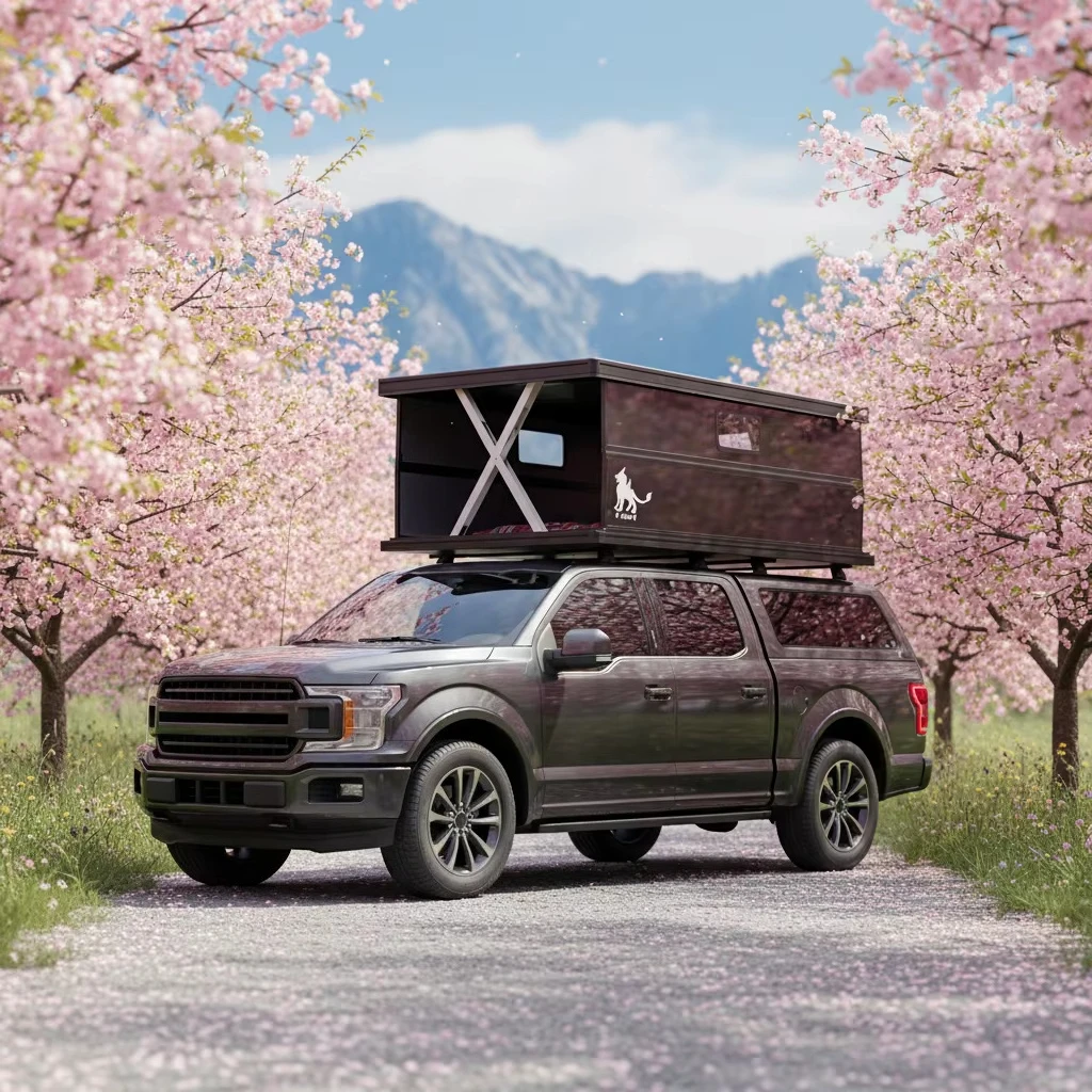 For Carbon Fiber Electric Hard Shell Rooftop Camper Summer Tent Waterproof Automatic Opening Triple Layer 400W Solar Pickup
