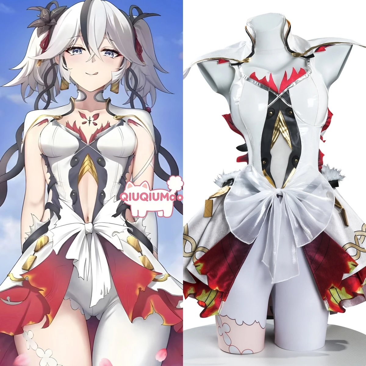 

Game Wuthering Waves Cosplay Costume Anime Camellya Role Playing Fashion White Dress Uniform for Women ComicCon Halloween Party