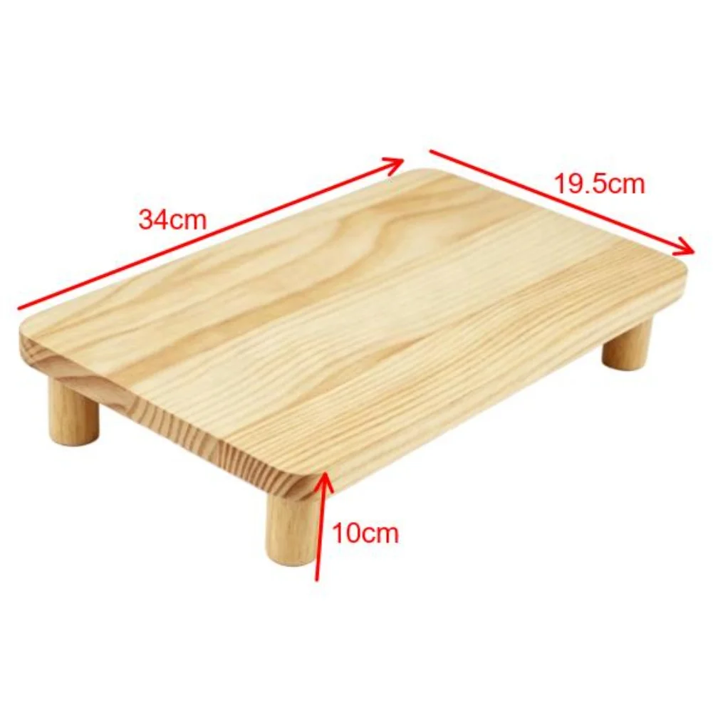 Natural Wood Cat Feeder Stand Raised Design for Automatic Feeders Construction Supports Consistent Feeding Posture