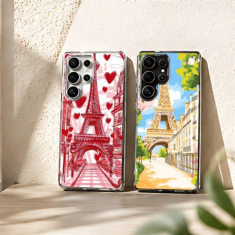 Paris Art Silicone Phone Case For Samsung Galaxy S21 S22 S23 S24ULTRA S25ULTRA FE Ultra Plus5G A52S S26 Cover
