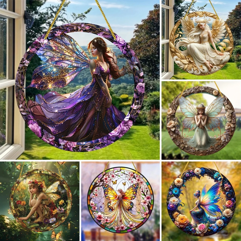 Enchanting Elf Fairy Acrylic Sun Catcher Window Door Display, Seasonal Summer Decor - for Home, Bar, for Daily Christmas Decor