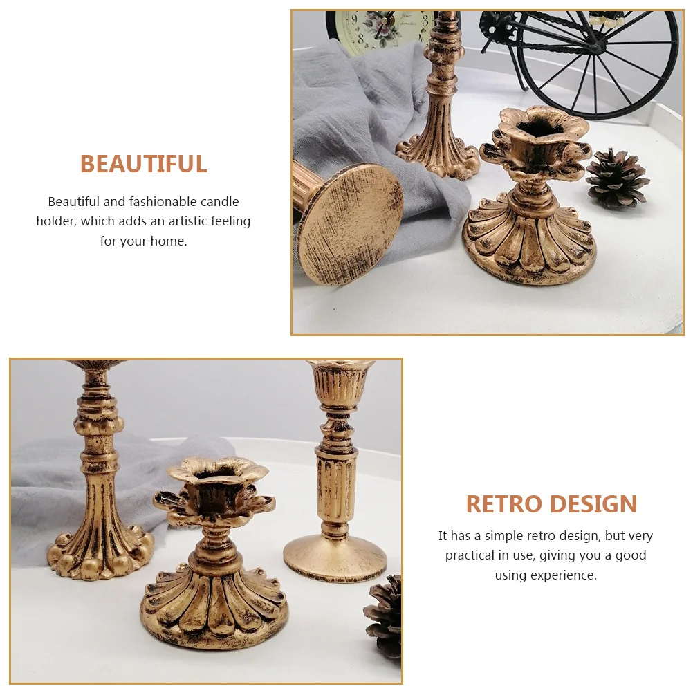 

Alipis Vintage Holder Black Trim Resin Table Decor Gold Tea Cup Flower Craft Fireplace Dining Room Home Decor