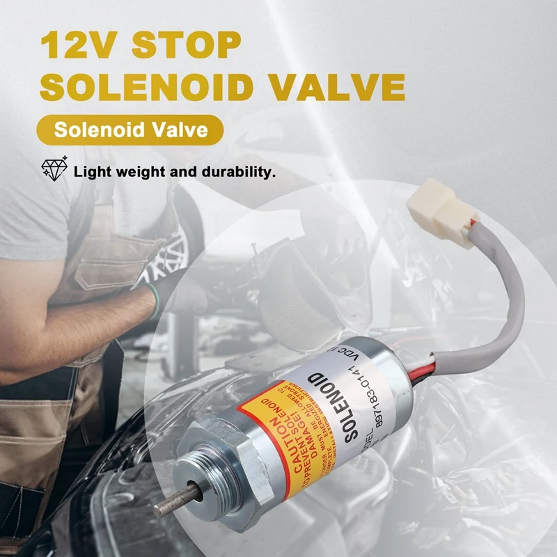 

New 12V Stop Solenoid Valve 897183-0141 MV1-70B For Isuzu Engine 3LD1 3LD2 4LE1 3LB1 4LB1